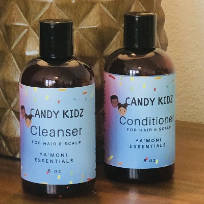 Yamoni Candy Kidz Hair Shampoo Cleanser and Conditioner for curly dry textured hair